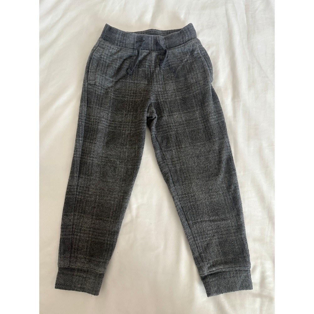 Janie and Jack Boys‎ Gray Plaid Jogger Pants Size 5 Elastic Waist Drawstring